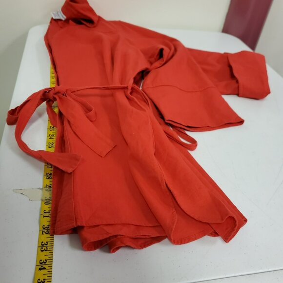 Cabin Creek Womens Linen Button Up Tunic Top Size 3X Red Belted Costal Beach - Picture 8 of 10